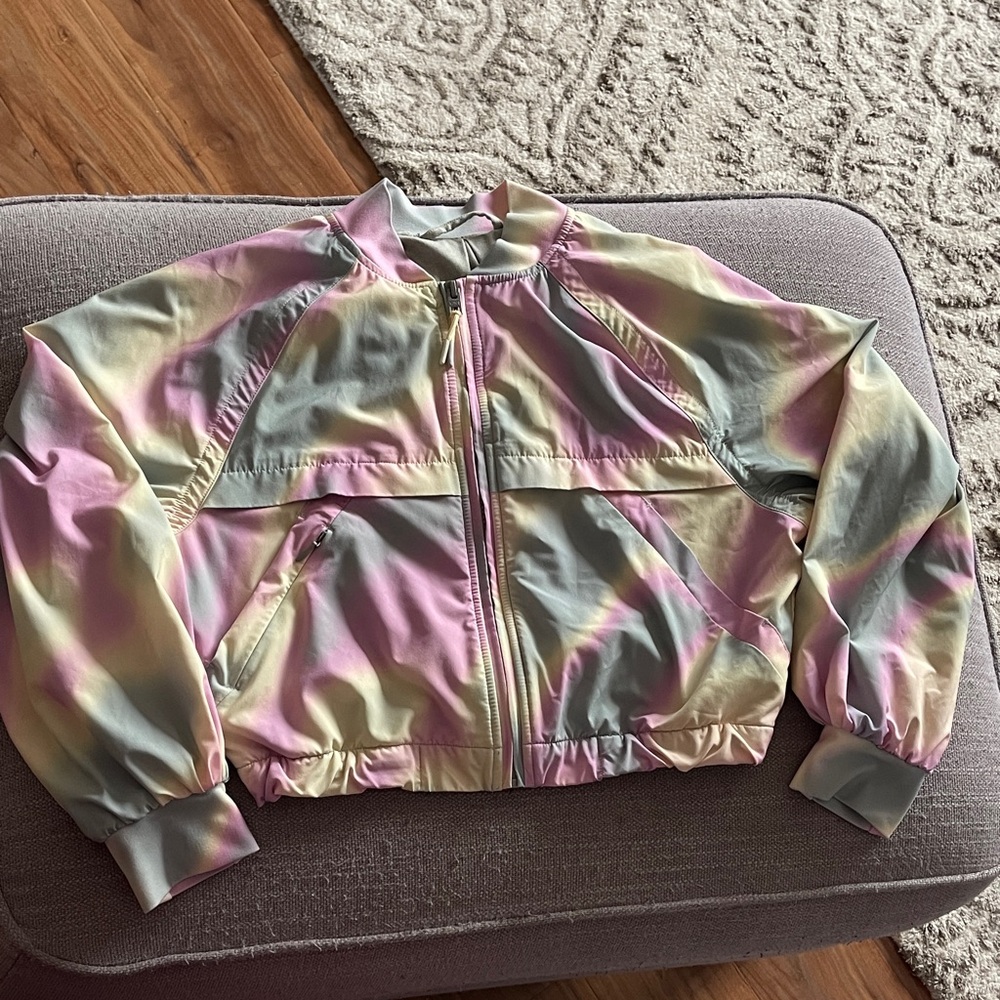 Athleta Girl multi color cropped  Jacket size 8-10